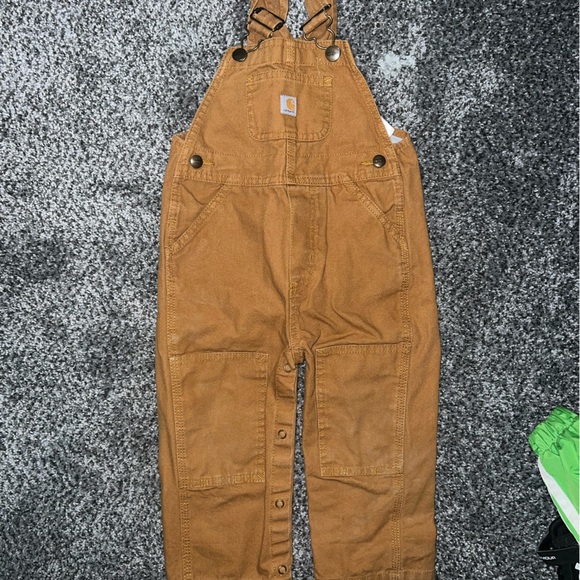 Khaki carhartt overalls size 24 months - Picture 1 of 3